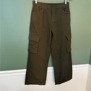 Shein Olive Green Wide Leg Cargo Pants - Size M